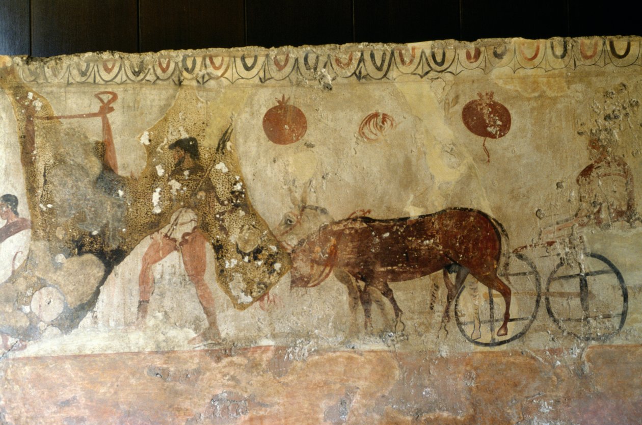 Voyage vers le monde souterrain, fresque de la nécropole d
