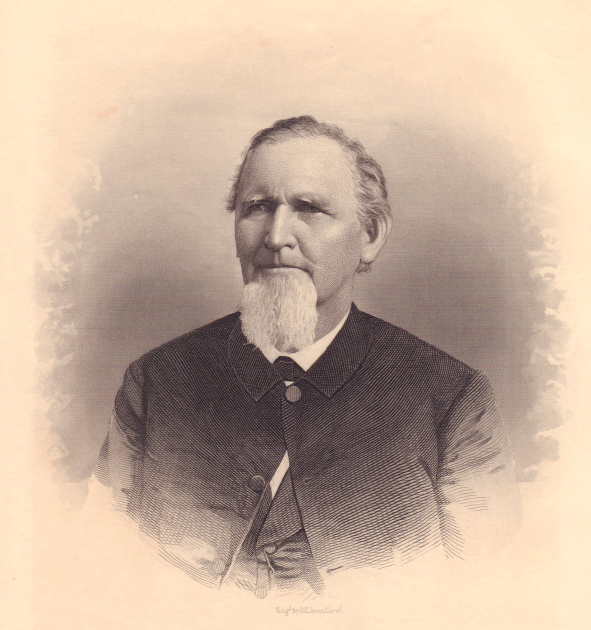 Portrait du pasteur méthodiste américain John L Smith, gravure par FE Jones, vers 1870 - Unbekannt Unbekannt