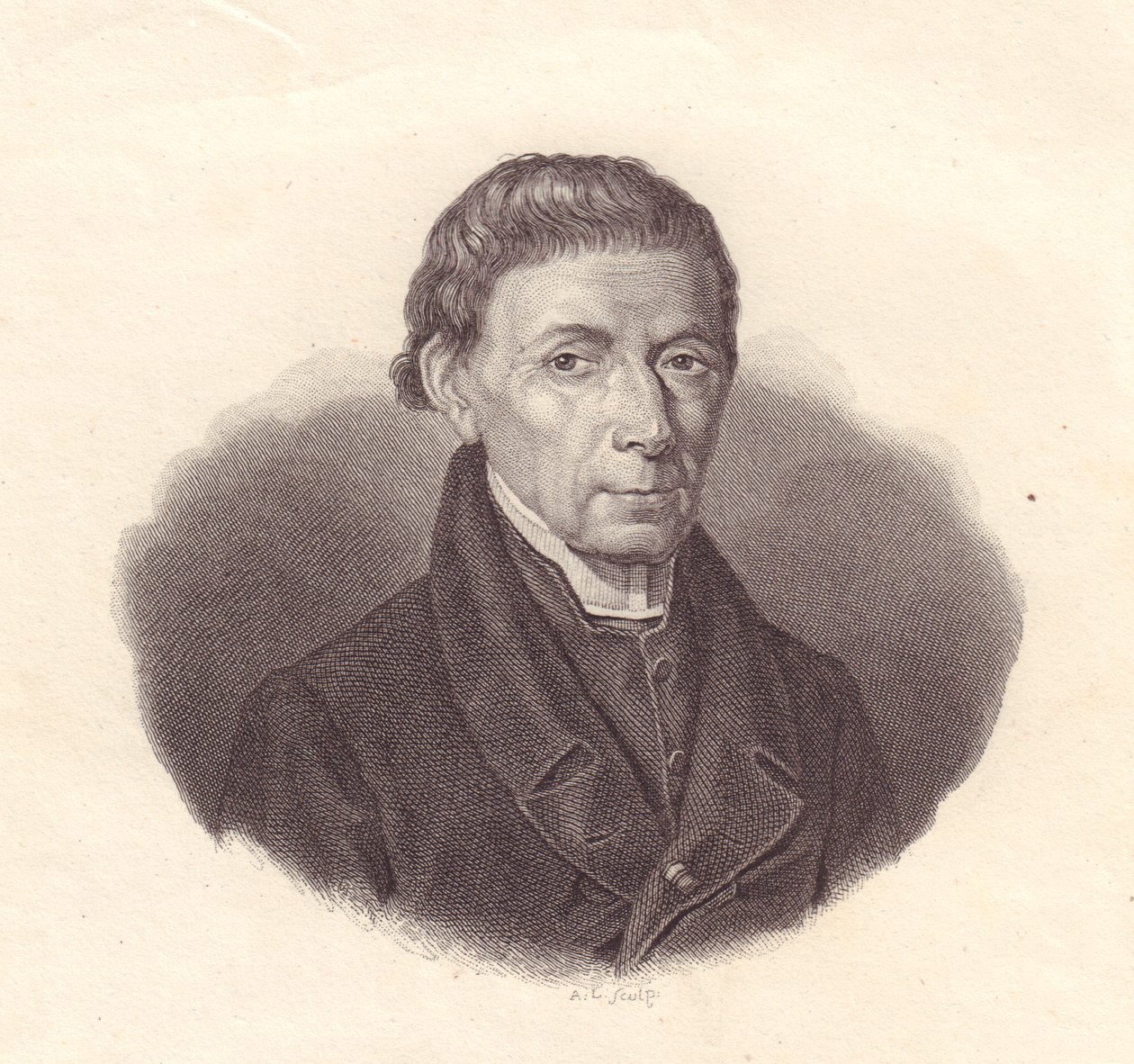 Portrait du mathématicien et astronome italien Barnaba Oriani (1752-1832), gravure sur cuivre d