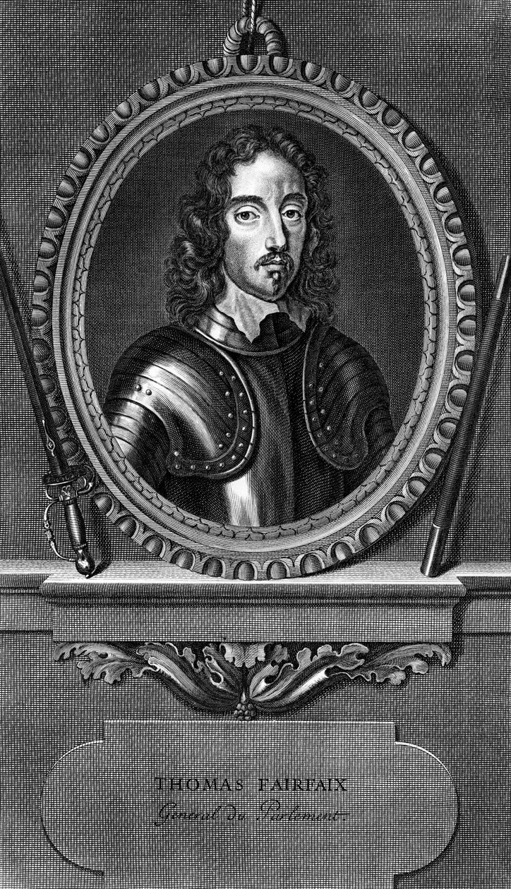 Portrait de Thomas Fairfax, 3e Lord Fairfax de Cameron (1612-1671), général anglais et commandant en chef parlementaire pendant la guerre civile anglaise, gravure - Unbekannt Unbekannt