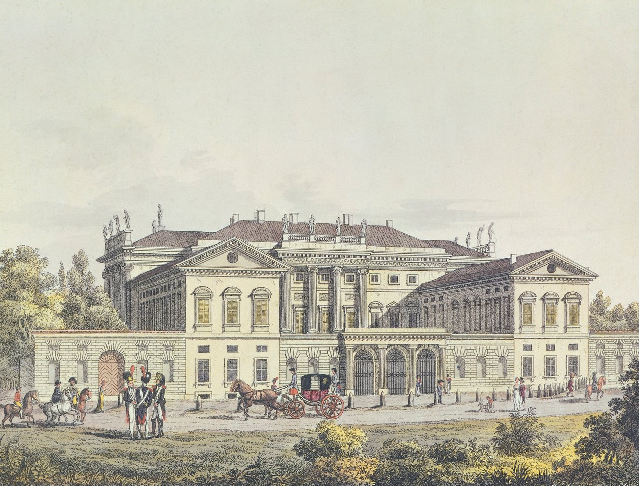 Vue de la Villa Reale dans les jardins publics de Milan - Unbekannt Unbekannt
