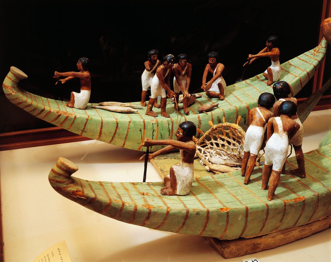 Modèle en bois de bateaux de pêche et filet (détail) - Unbekannt Unbekannt