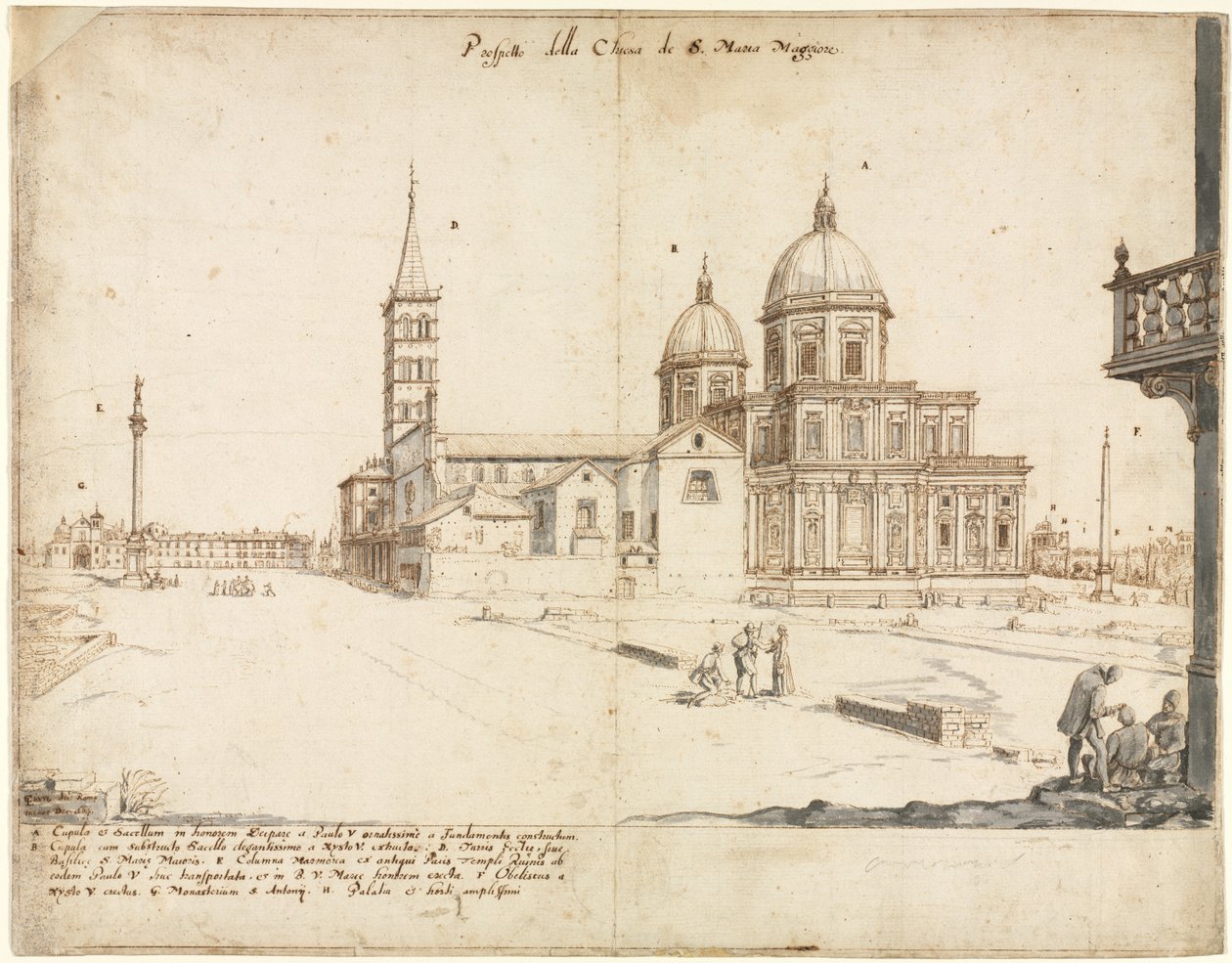 Dix-huit vues de Rome : La Basilique de Santa Maria Maggiore - Lievin Cruyl