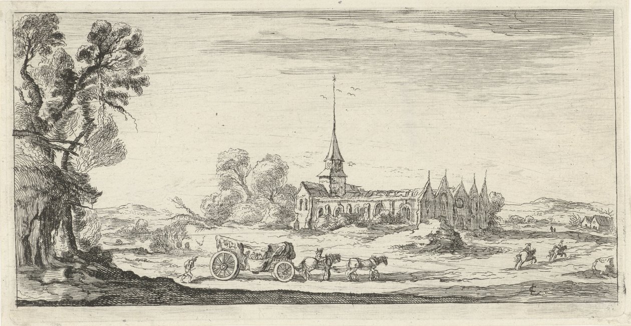 Paysage avec monastère - Lievin Cruyl