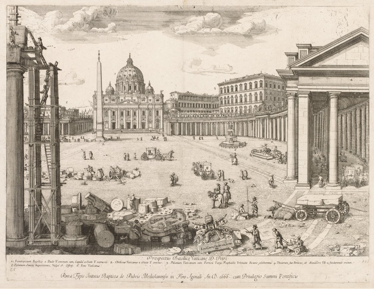 Basilique Saint-Pierre de "Prospectus Locurum Urbis Romae Insign[ium]" - Lievin Cruyl