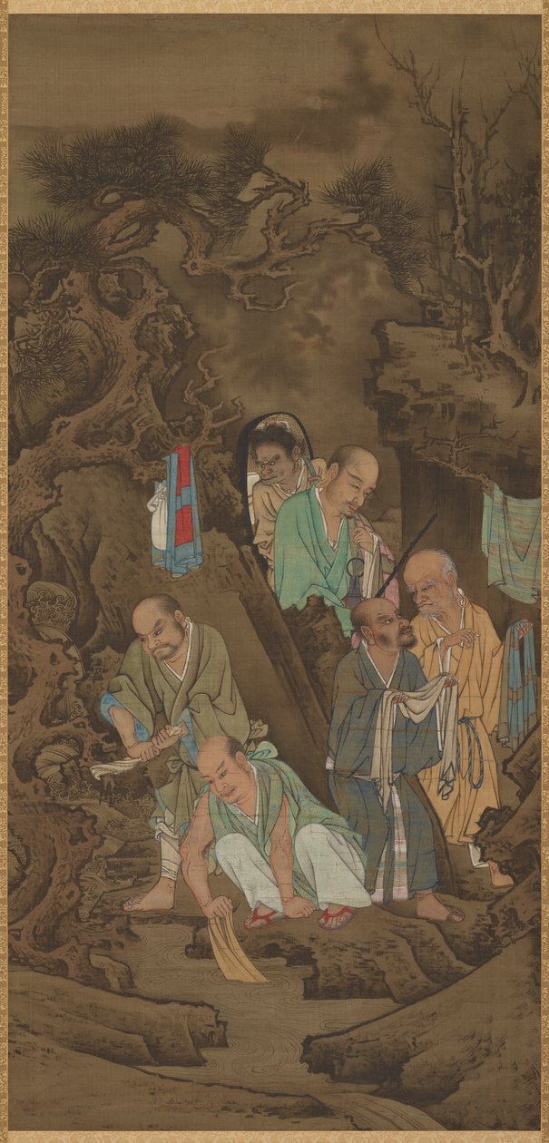 Luohan faisant la lessive, 1178 - Lin Tinggui