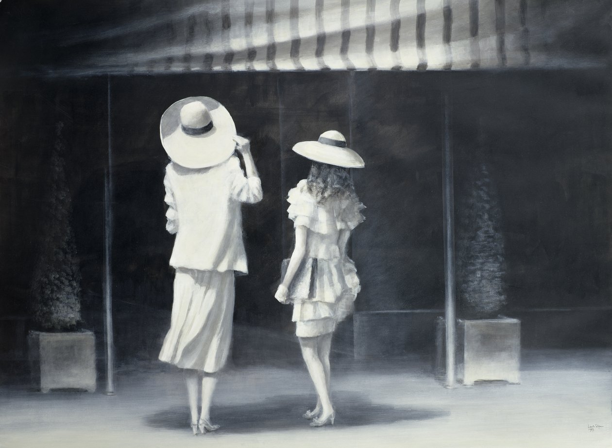 Mère et fille devant un restaurant - Lincoln Seligman