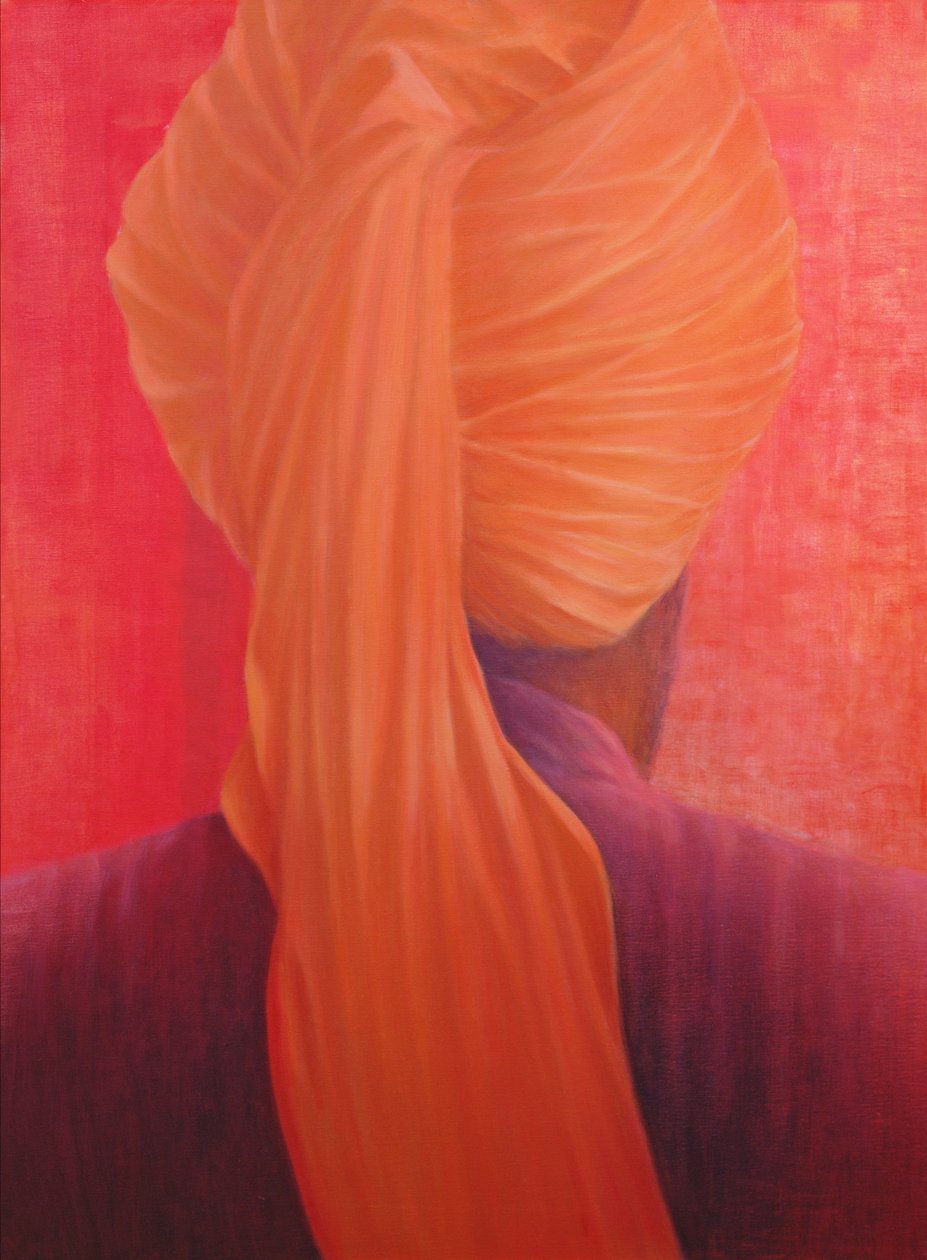 Turban Orange sur Rouge - Lincoln Seligman