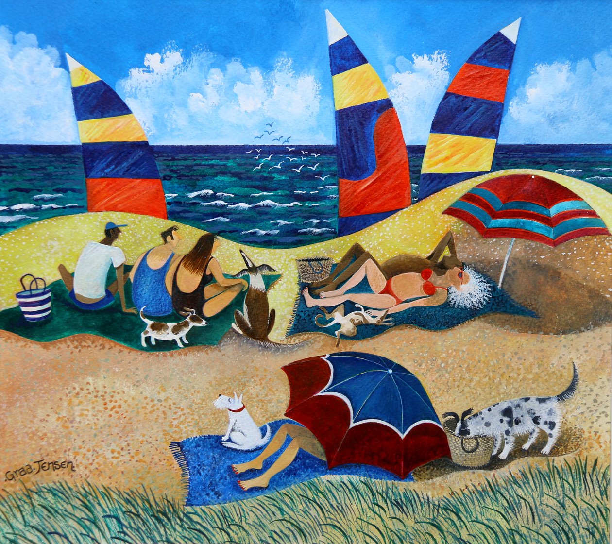 Bathing Belles II, 2018 (acrylique sur papier) - Lisa Graa Jensen