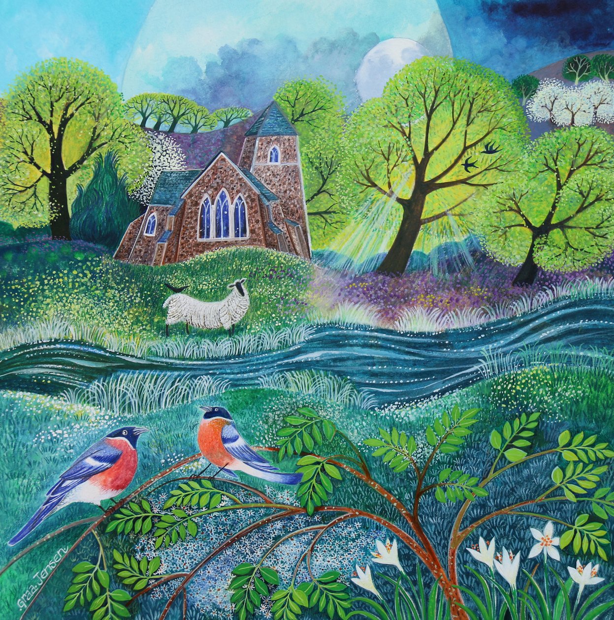 Saint-Laurent, 2021 (acrylique sur papier) - Lisa Graa Jensen