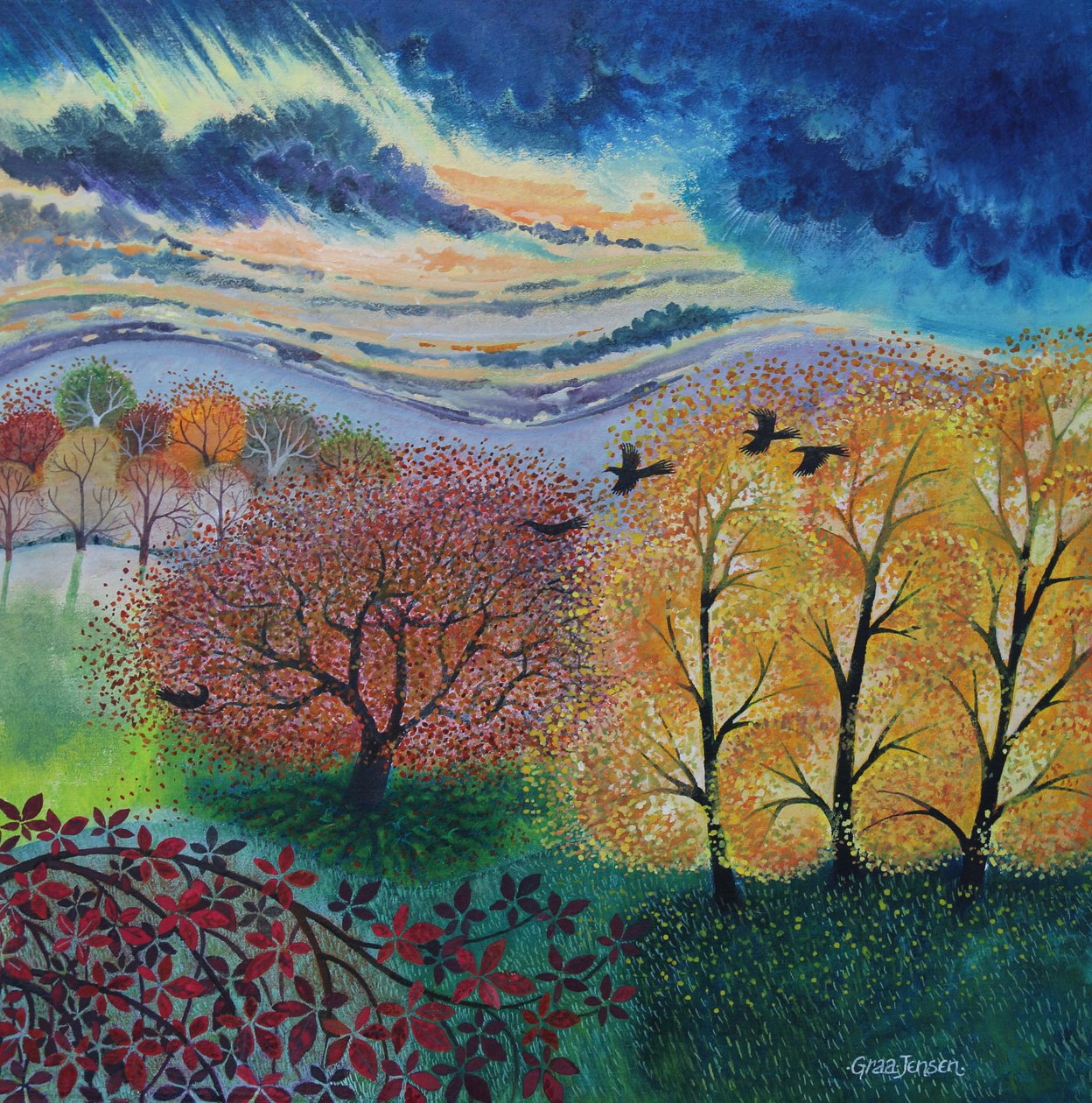 Ciel orageux, 2024 (acrylique sur toile) - Lisa Graa Jensen