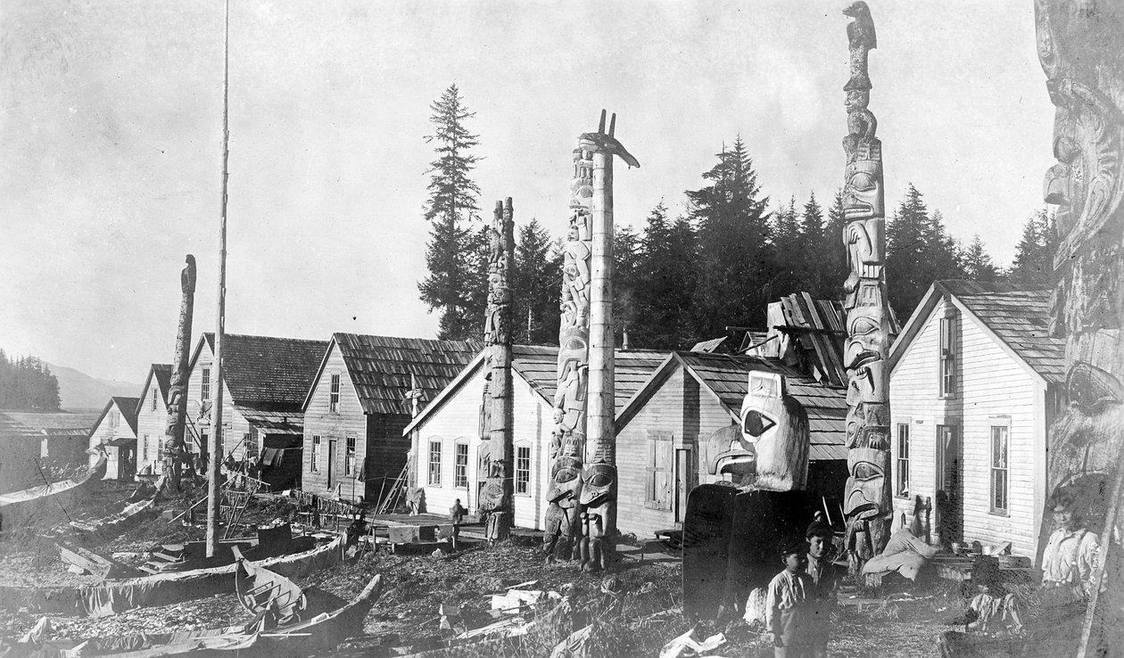 Village Indien à Howkan, Alaska, 1896 - Lloyd Valentine and Pond, Edwin Percy Winter