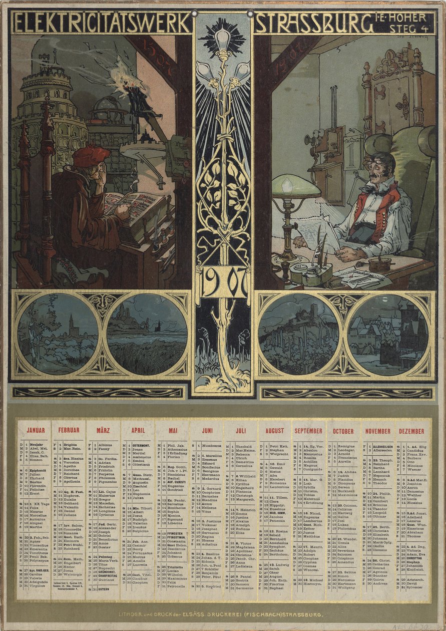 Usine électrique de Strasbourg. Calendrier pour l