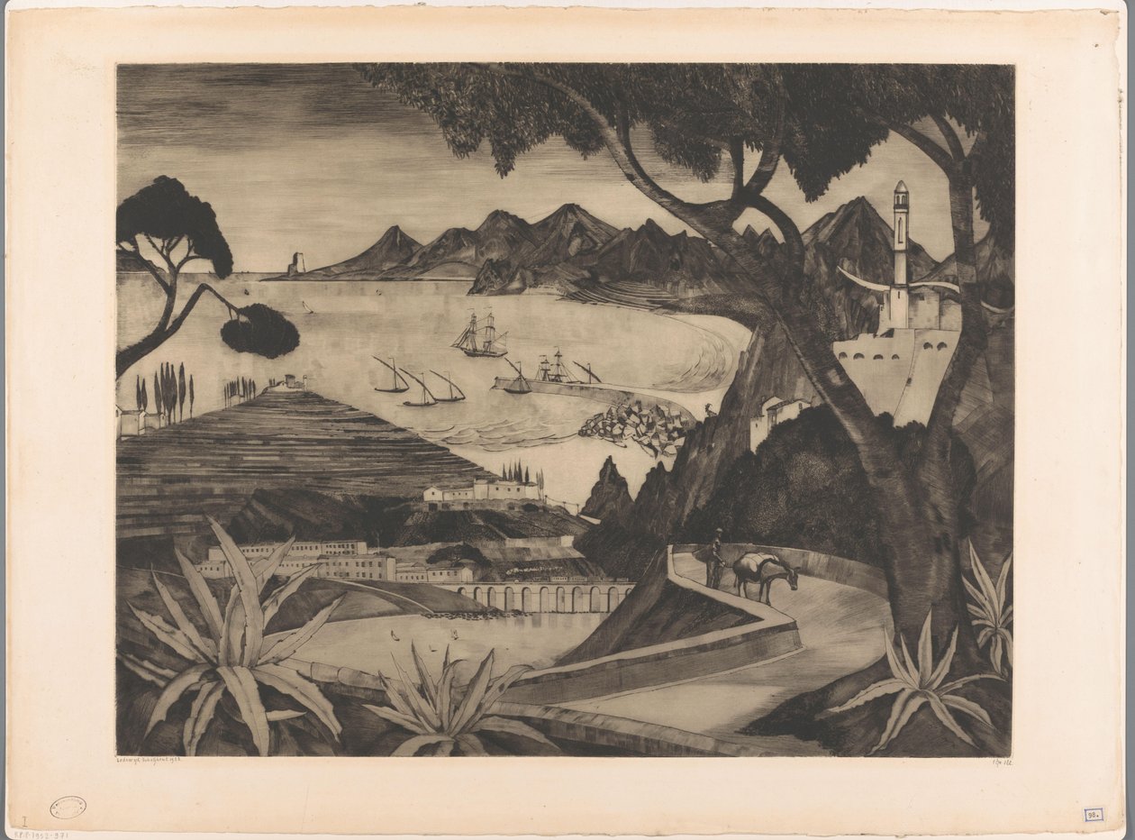 Paysage montagneux avec baie en Corse - Lodewijk Schelfhout (signed by artist)