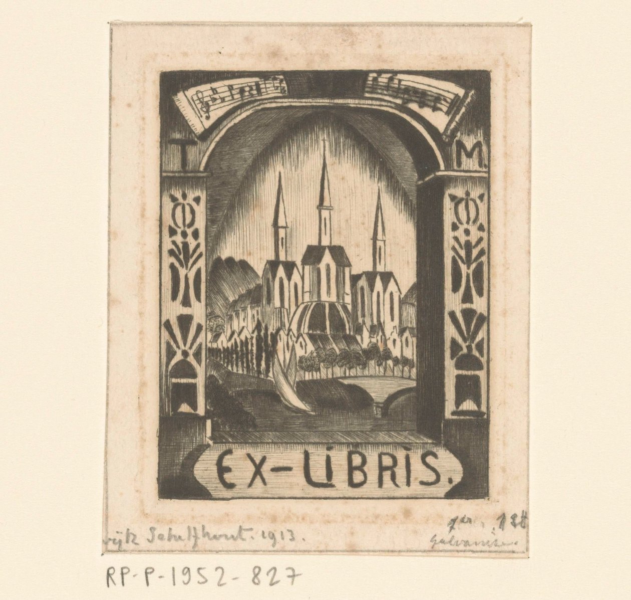 Ex libris de T. Mengelberg - Lodewijk Schelfhout (signed by artist)