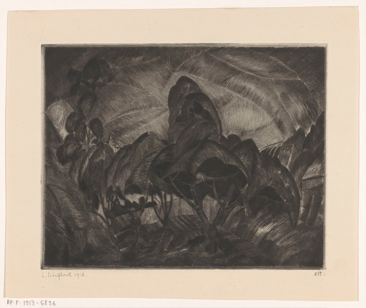 Paysage avec arbres - Lodewijk Schelfhout (signed by artist)