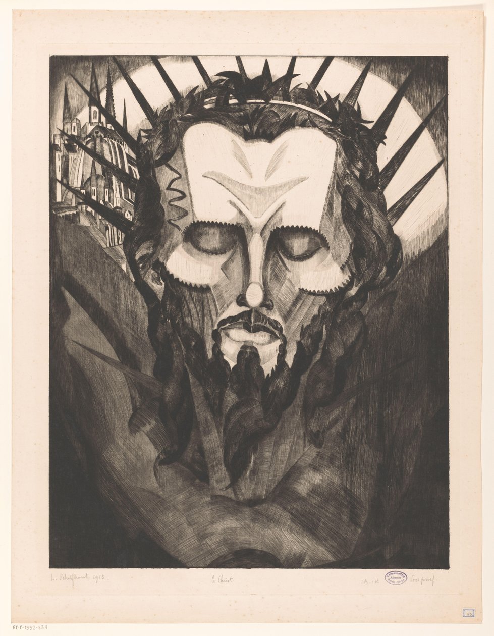 Tête de Christ I - Lodewijk Schelfhout (signed by artist)
