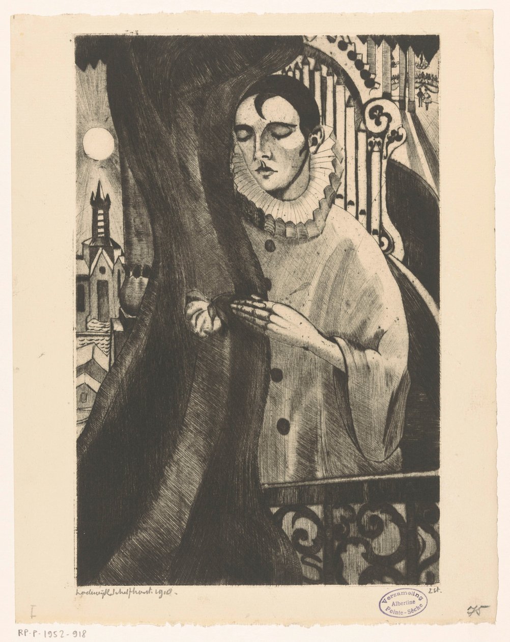 Pierrot II - Lodewijk Schelfhout (signed by artist)