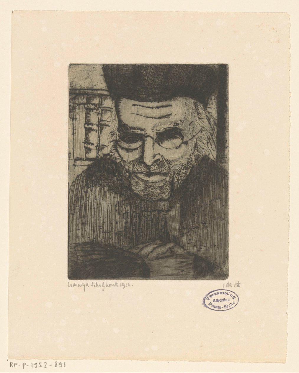 Portrait de G.J. Brinkman - Lodewijk Schelfhout (signed by artist)