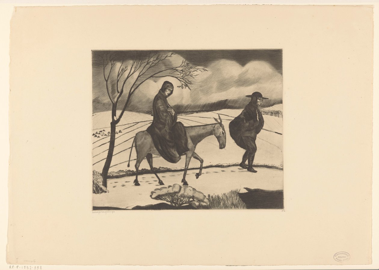 La fuite en Égypte - Lodewijk Schelfhout (signed by artist)