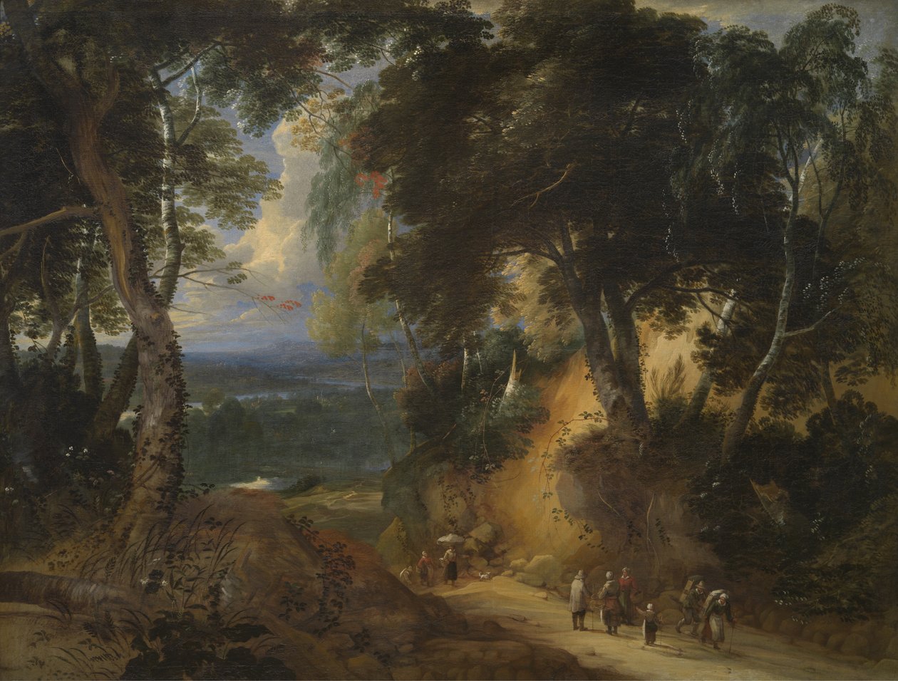 La forêt de Soignes avec les vendeurs du marché - Lodewijk de Vadder