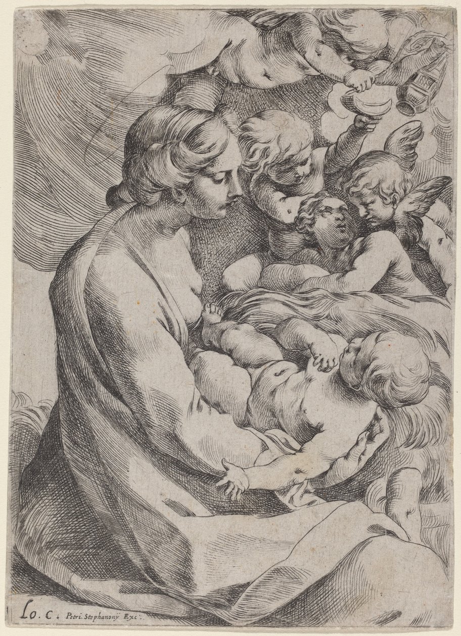 Madone et Enfant avec des Anges - Lodovico Carracci