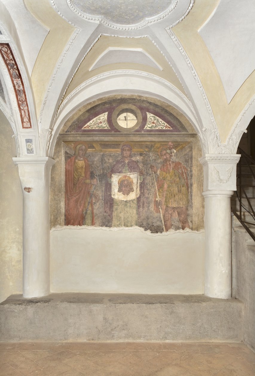 Véronique entre Saint Christophe et le Saint Chevalier - Lombard School