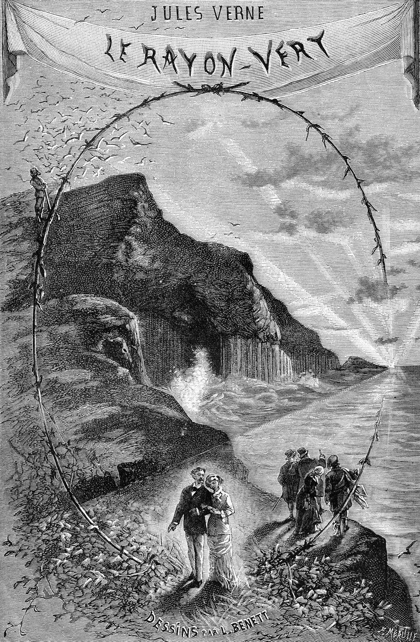 Frontispice du roman de Jules Verne « Le Rayon Vert », collection Hetzel/Voyages Extraordinaires 1882. Dessin de Léon Benett. - Léon Benett