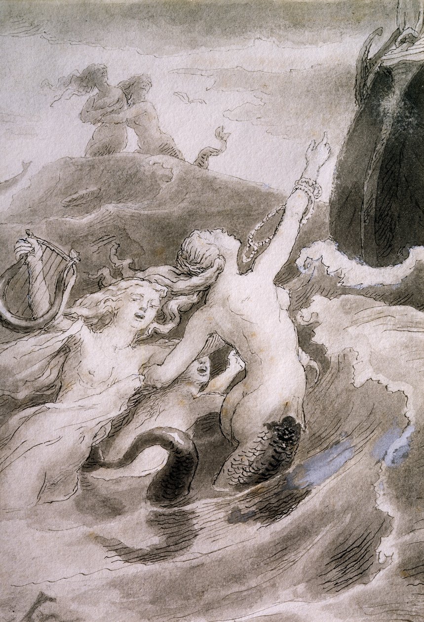 La Petite Sirène, illustration de Lorenz Frolich pour le conte de Hans Christian Andersen - Lorens Frolich