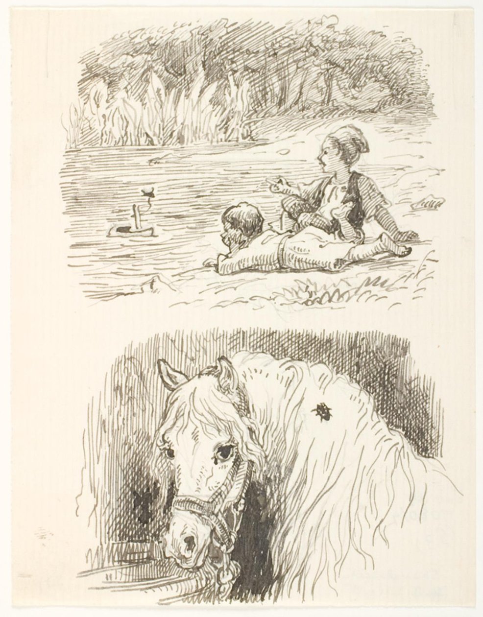 Deux esquisses pour des illustrations de Skarnbassen - Lorenz Frølich