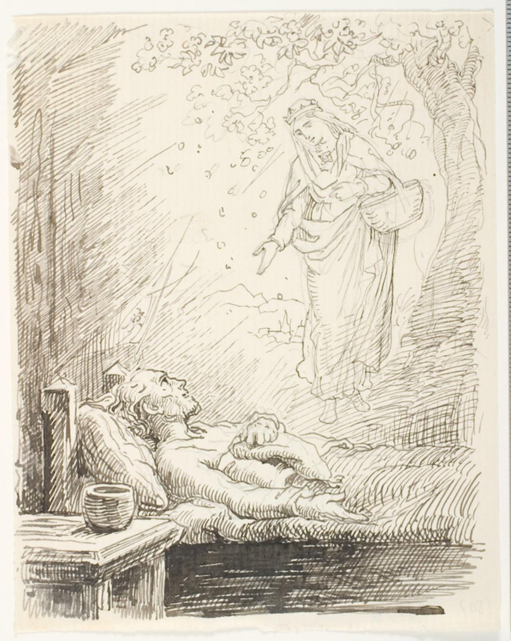 Esquisse pour le bonnet de nuit du célibataire - Lorenz Frølich