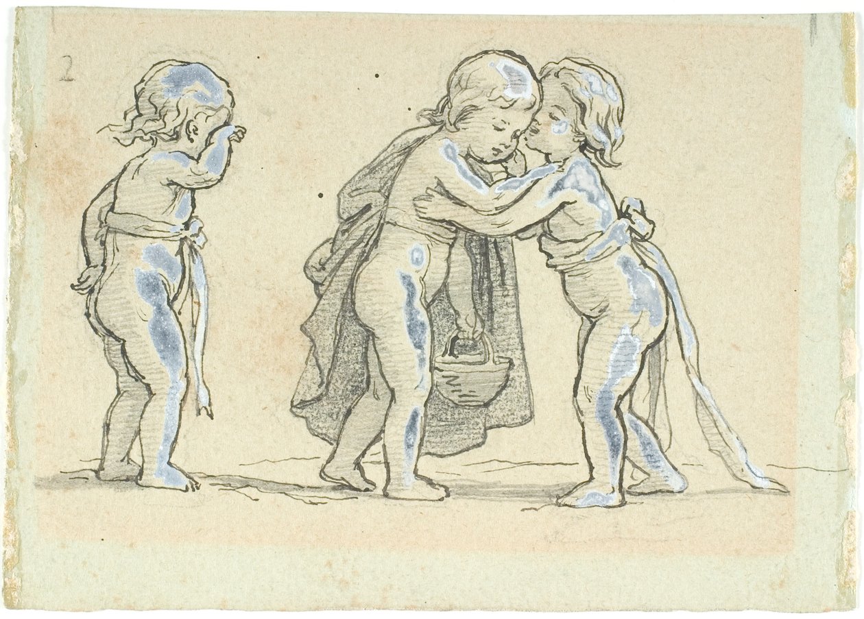 Vignette avec des enfants disant au revoir - Lorenz Frølich