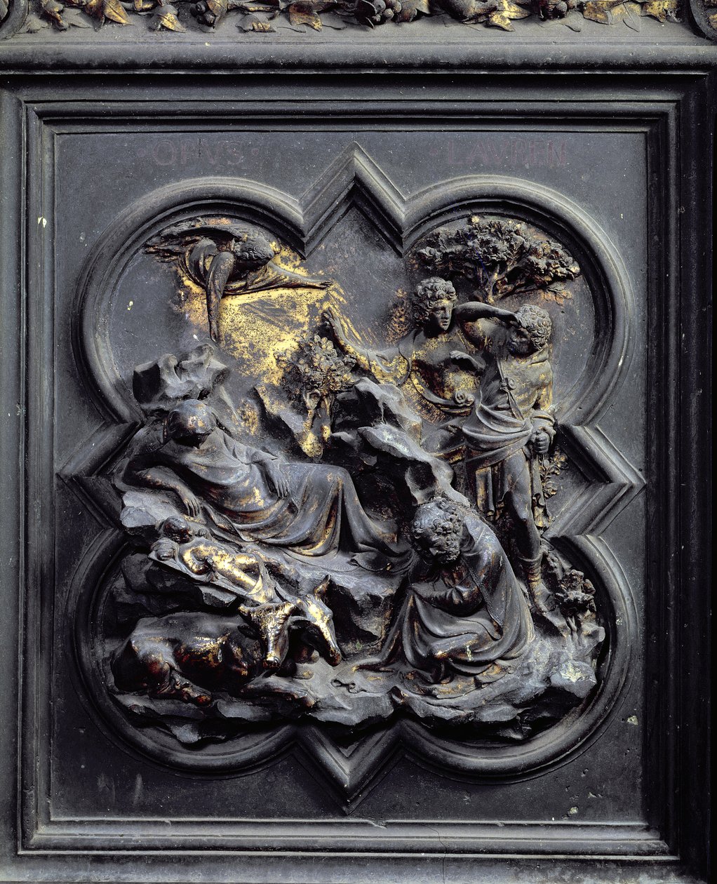 La Nativité, deuxième panneau des Portes Nord du Baptistère de San Giovanni, 1403-24 - Lorenzo Ghiberti