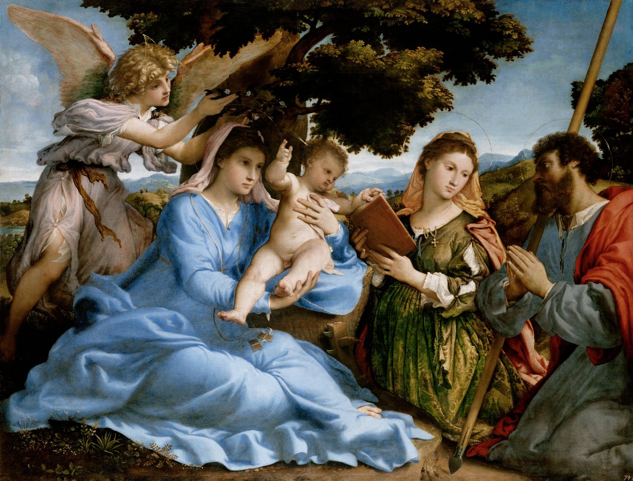 Madone et enfant avec les saints Catherine et Thomas (sacra conversazione) - Lorenzo Lotto