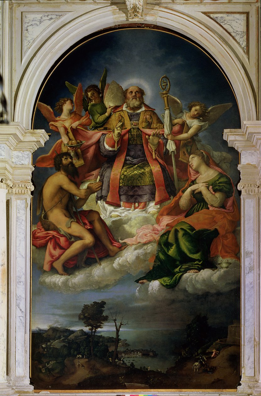 Saint Nicolas en gloire avec des saints - Lorenzo Lotto