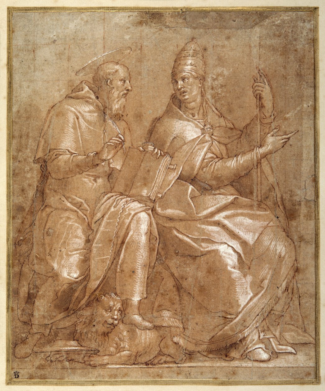 Saint Jérôme conversant avec Saint Grégoire le Grand - Lorenzo (c.1530 76) Sabatini