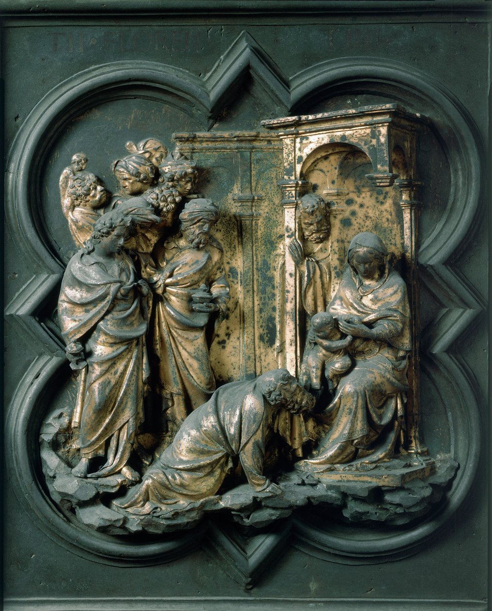Porte Nord (dite Porte de la Croix), détail extérieur : Adoration des Mages - Lorenzo Ghiberti