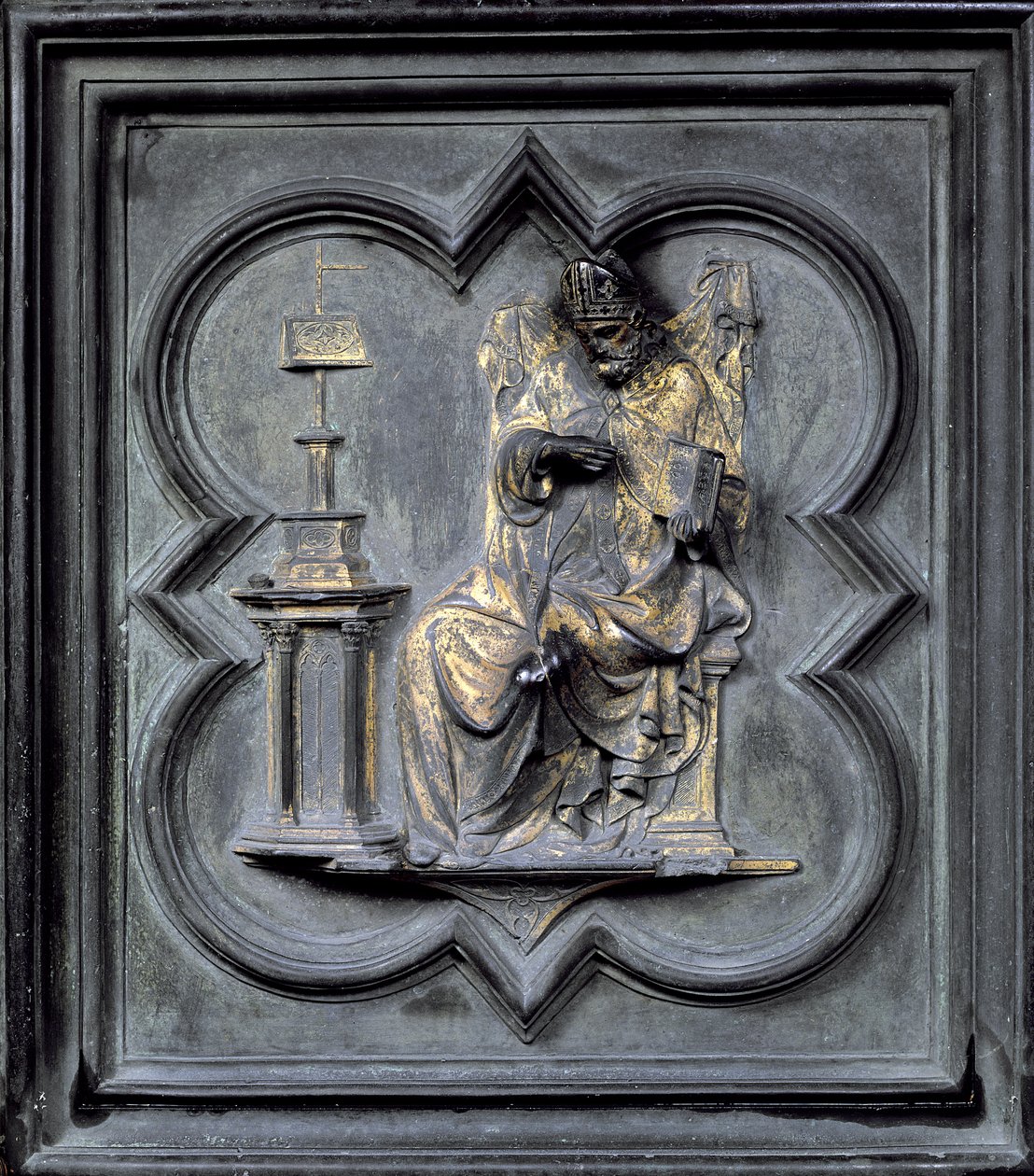 Saint Augustin, panneau H des Portes Nord du Baptistère de San Giovanni, 1403-24 - Lorenzo Ghiberti