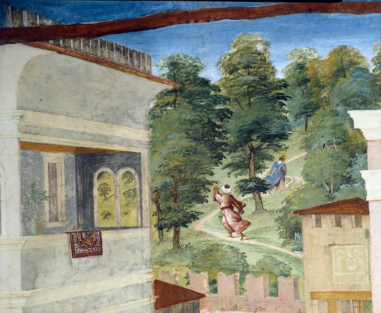 Sainte Barbe poursuivie à travers les bois (détail) - Lorenzo Lotto