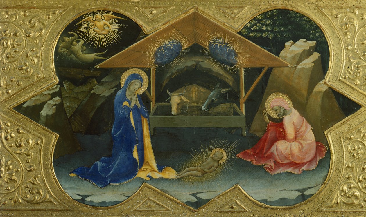 Nativité, scène de la prédelle du Couronnement de la Vierge - Lorenzo Monaco