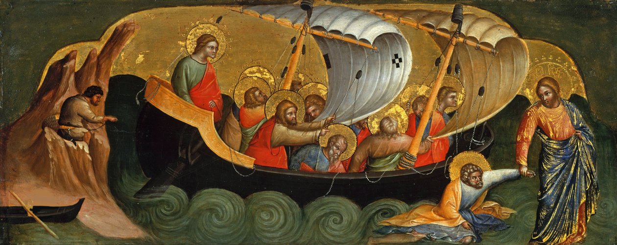 Christ sauvant Pierre de la noyade Panneau de prédelle, vers 1370 - Lorenzo Veneziano