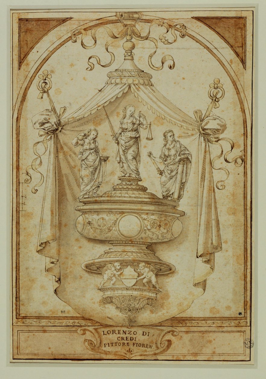 Etude pour un monument funéraire ... - Lorenzo di Credi