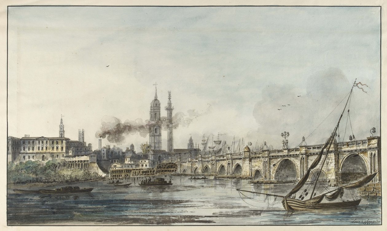 Vue à travers la Tamise vers l
