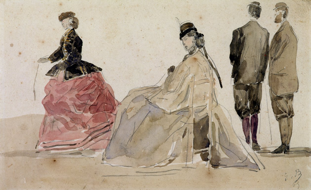 Crinolines sur la plage - Eugene Louis Boudin