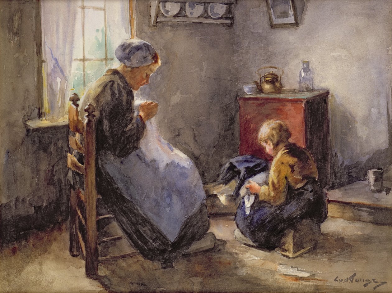 La leçon de couture - Louis Lammert van der Tonge