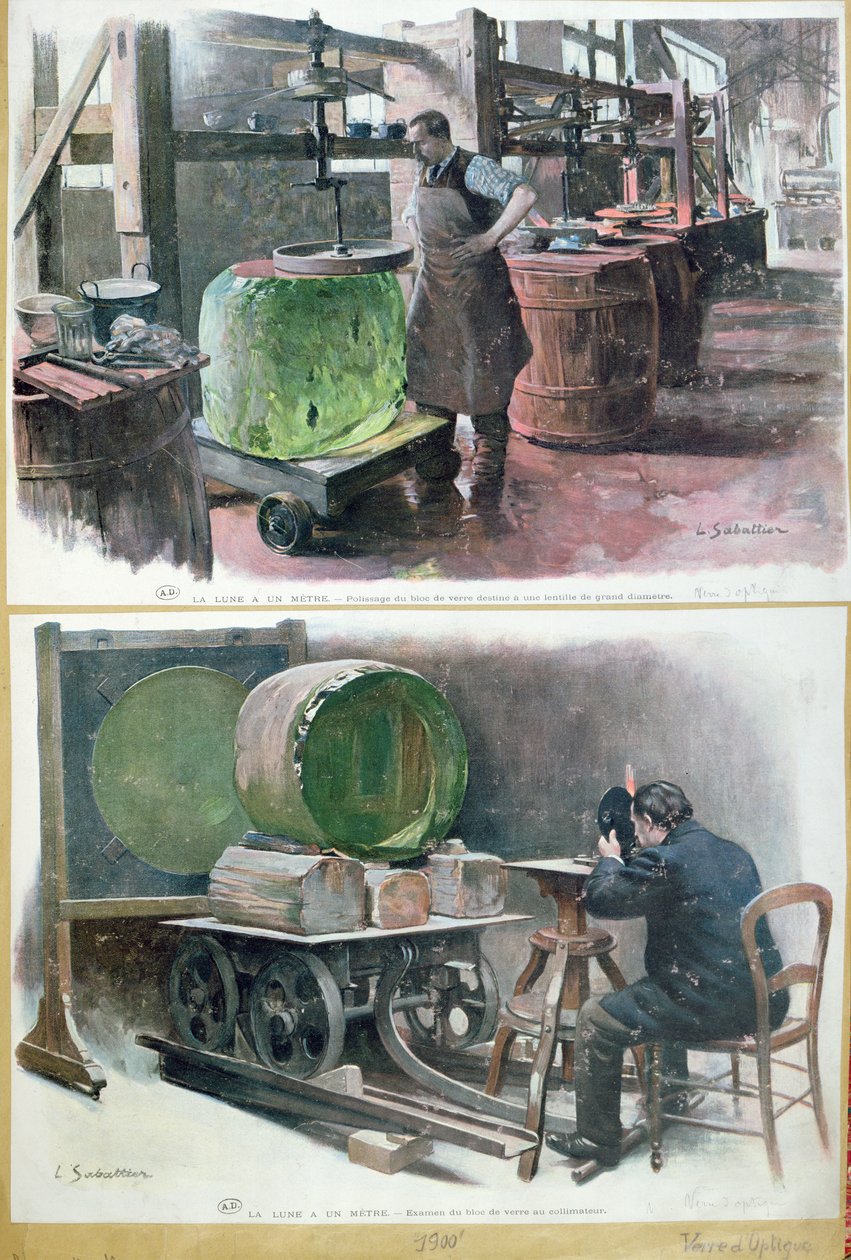 Fabrication de verre pour une lentille optique, 1900 - Louis Remy Sabattier