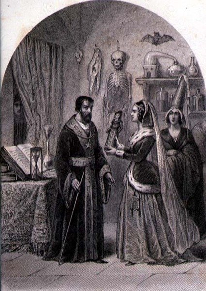 Un client rend visite à un sorcier, gravé par Philibert Langlois (fl.c.1834-9) - Louis (after) Marckl