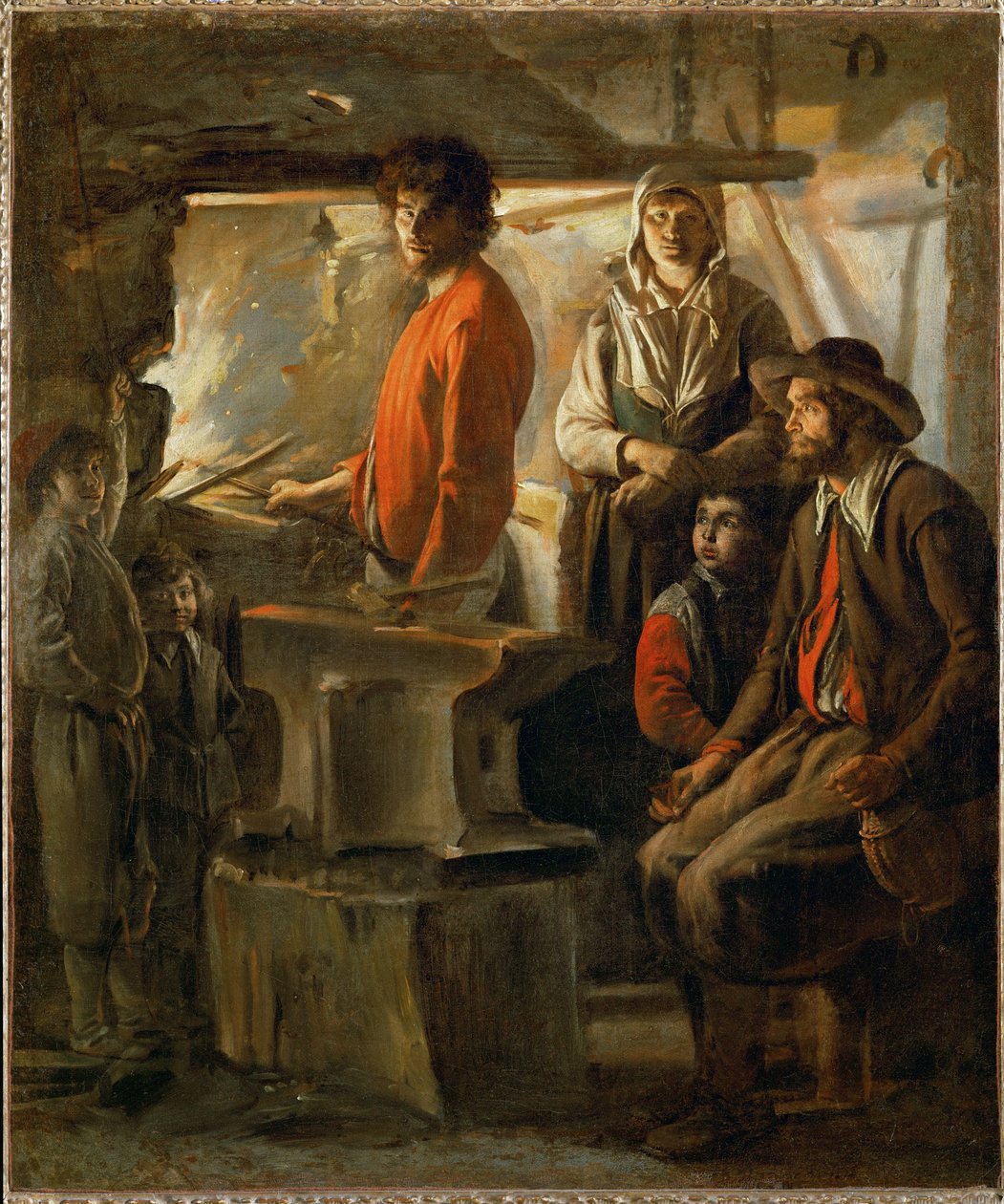 La forge ou : Un forgeron dans sa forge ... - Louis (attr. to) Le Nain