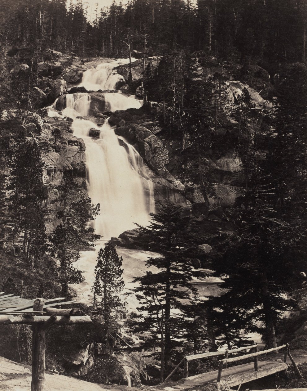 Grande cascade supérieure, Hautes Alpes, vers 1862 - Louis Alphonse Davanne