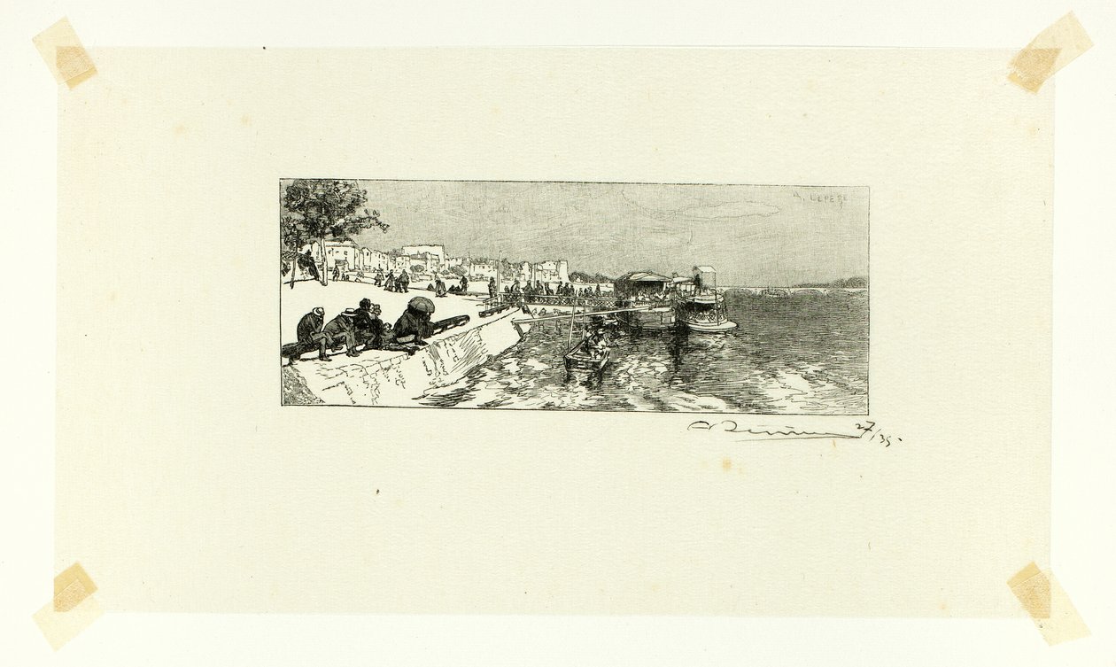 Bercy Wharf, plate two from Le Long de la Seine et des Boulevards - Louis Auguste Lepère